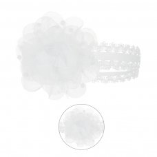 HB94-W: White Lace Headband w/Flower